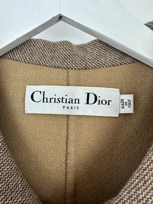 Christian Dior Vintage Light Brown Wool Jacket With Frey Detail FR 40 (UK 12)