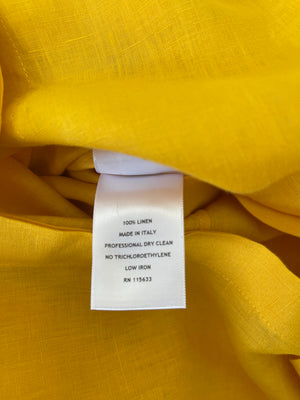 Gabriela Hearst Yellow Linen Long Dress with Belt Detail Size IT 42 (UK 10)