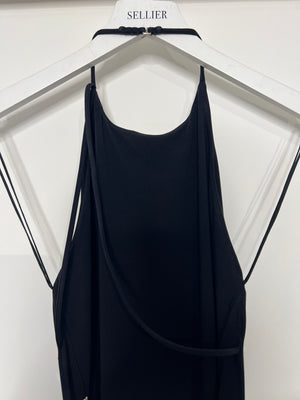 The Row Black Sleeveless Elastic Dress with Asymmetric Back Size S