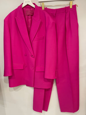 Valentino Hot Pink Blazer Jacket and Matching Trousers Set Size IT 38/42 (UK 6/10)