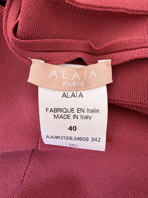 Alaïa Rust Brown Sleeveless Midi A-Line Dress with Appliqué Detail Size FR 40 (UK 12)