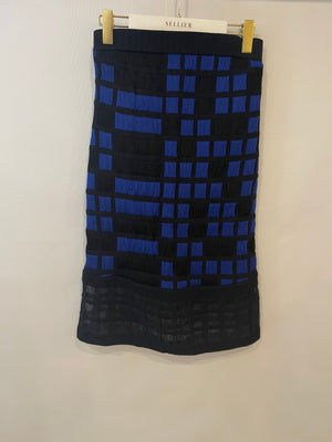 Chanel Black and Electric Blue Checked Bandeau Dress Size FR 36 (UK 8)