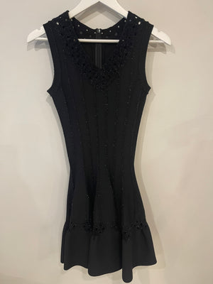 Alaïa Black Wool Embellished Mini Sleeveless Dress Size FR 36 (UK 8) RRP £2,150