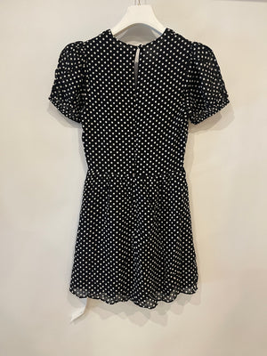 Reformation Black Short Sleeve Polkadot Mini Dress US 0 (UK 4)