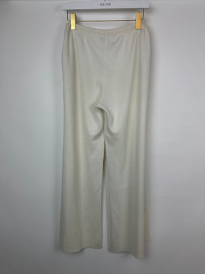 Loro Piana White Silk Blend Wide Leg Trousers IT 42 (UK 10)