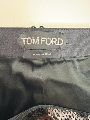 Tom Ford Black Sequin Straight Trousers Size XS (UK 6)