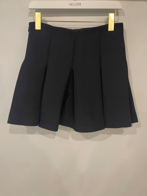 Christian Dior Black Mini Pleated Wool Skorts Size FR 38 (UK 10)