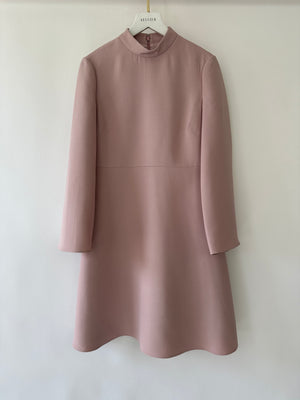 Valentino Pink Bell Sleeve Mid Neck Midi Dress Size IT 38 (UK 6)