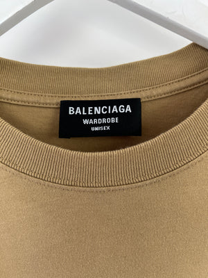 Balenciaga Brown Oversized Logo T-shirt Size S (UK 10)