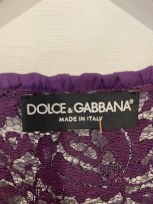 Dolce & Gabbana Purple Lace Corset Mini Dress with Bolero Size IT 42 (UK 10)