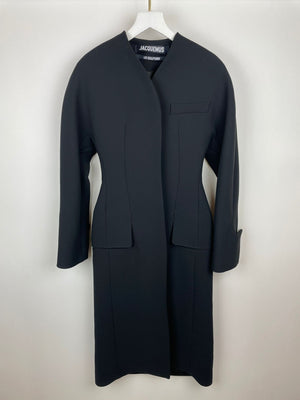 Jacquemus Black Les Sculptures Tailored Long Sleeve Coat FR 32 (UK 4)