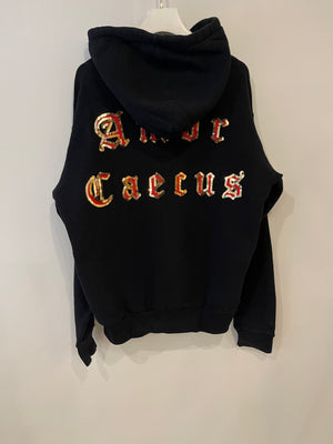 Gucci Black Sequin Embellished Hooded Sweater with Guccy Logo Size S (UK 8)