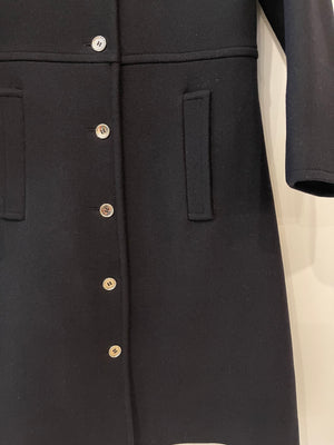 Courrèges Black Wool Coat with Buttons Detailing Size FR 34 (UK 6) RRP £1,250