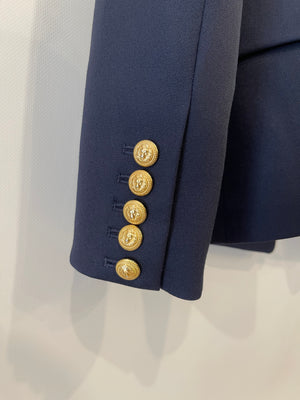 Balmain Navy Blazer Jacket with Gold Buttons Size FR 42 (UK 14) RRP £2,500