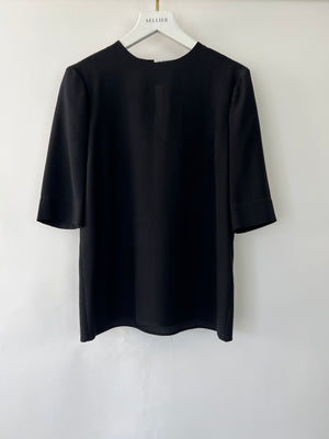 Alessandra Rich Black Short Sleeve Top Size IT 40 - 42 (UK 8-10)