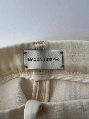 Magda Butrym Silk Ivory Suit Jacket and Toruser Set Size FR 36 (UK 8)