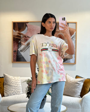 Gucci Multicolour Tie Dye Logo T-Shirt Size IT 38 (UK 10)