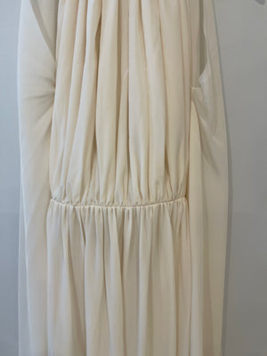 Givenchy Cream Silk Maxi Dress with Sleeve Detail Size FR 34 (UK 6)