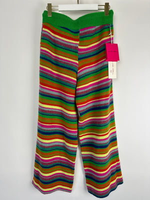 Elder Statesman X Gucci Green, Yellow, Multicolour Striped Cashmere Lounge Trousers Size S (UK 8)