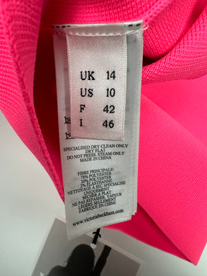 Victoria Beckham Body Neon Pink Crop Top Size UK 14