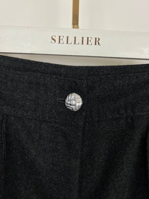 Chanel Charcoal High-Waisted Wool Trousers Size FR 34 (UK 6)