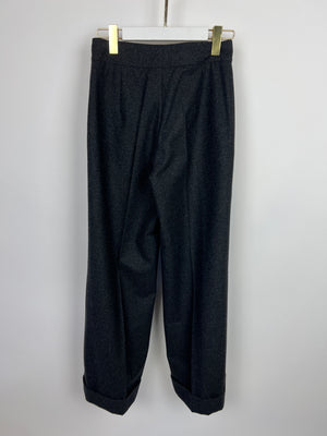 Chanel Charcoal High-Waisted Wool Trousers Size FR 34 (UK 6)