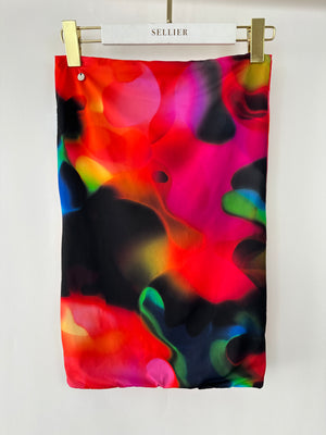 The Attico Abstract Printed Red Beach Mini Skirt Size XS