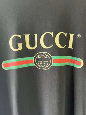 Gucci Black, Red and Green Logo Printed T-Shirt UK 10-12