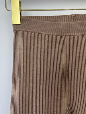 Saint Laurent Camel Ribbed Knit Cycling Shorts Size XS (UK 6)