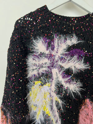 *HOT* Chanel 24C Black Knitted Jumper with Sequin & Palm Tree Details Size FR 38 (UK 10) RRP £4,660