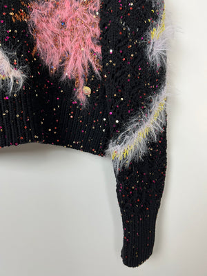 *HOT* Chanel 24C Black Knitted Jumper with Sequin & Palm Tree Details Size FR 38 (UK 10) RRP £4,660