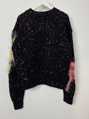 *HOT* Chanel 24C Black Knitted Jumper with Sequin & Palm Tree Details Size FR 38 (UK 10) RRP £4,660