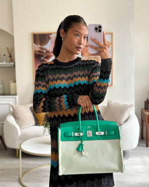 Hermès Birkin Fray Bag 35cm in Menthe Swift Leather and Gold Hardware