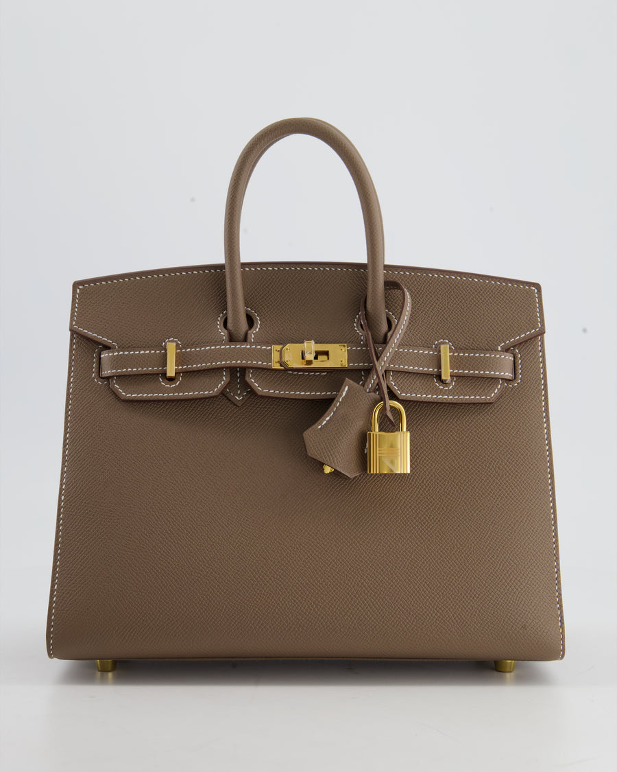 *HOLY GRAIL* Hermès Birkin 25cm Bag Sellier in Etoupe Epsom Leather with Gold Hardware