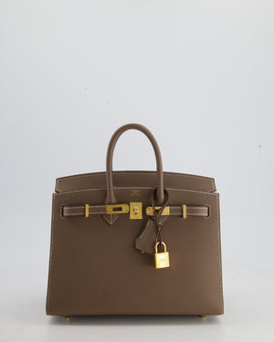 *HOLY GRAIL* Hermès Birkin 25cm Bag Sellier in Etoupe Epsom Leather with Gold Hardware