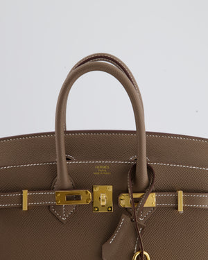 *HOLY GRAIL* Hermès Birkin 25cm Bag Sellier in Etoupe Epsom Leather with Gold Hardware