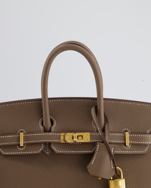 *HOLY GRAIL* Hermès Birkin 25cm Bag Sellier in Etoupe Epsom Leather with Gold Hardware