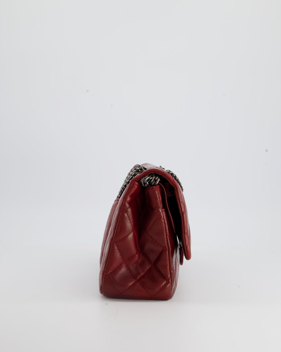 Chanel Deep Red Medium Reissue Bag in Lambskin Leather with Ruthenium Hardware