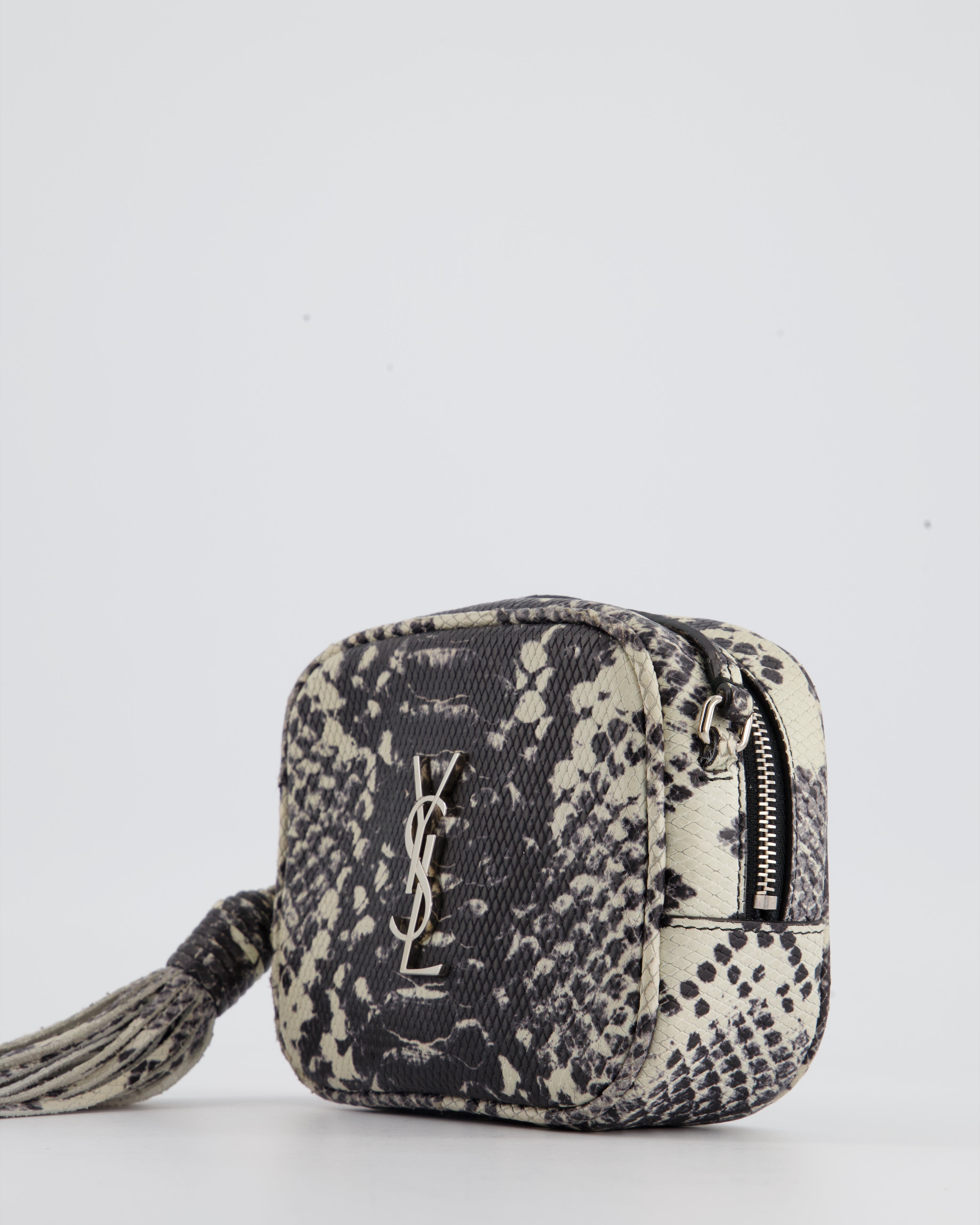 Ysl white snakeskin online bag