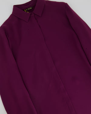 Loro Piana Burgundy Silk Tailored Shirt Size IT 44 ( UK 12)