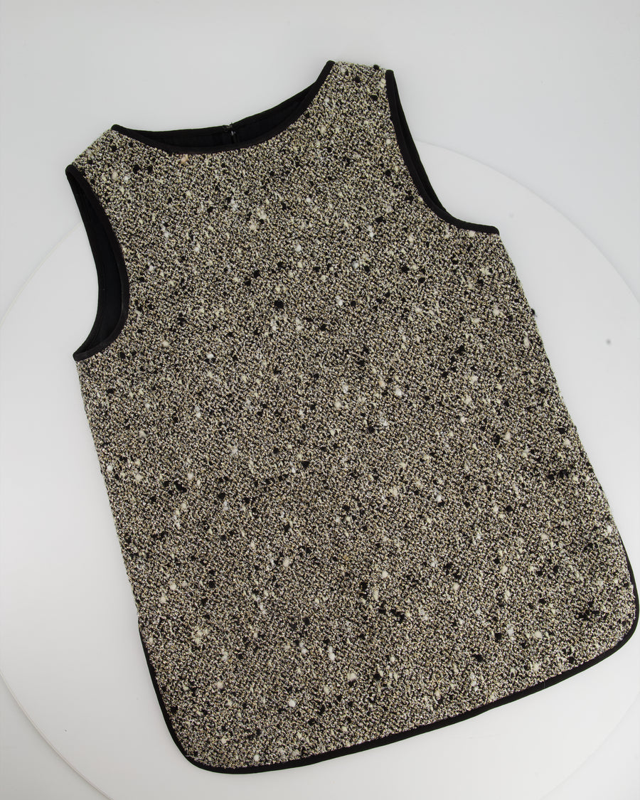 Giambattista Valli Black & Silver Tunic Vest Top Size IT 40 (UK 8)