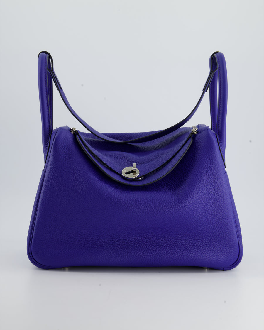 Hermès Lindy Bag 30cm in Blue Electric in Clemence Leather with