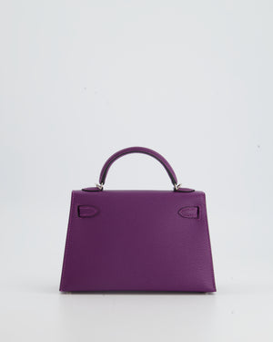 Hermes Kelly 20 Mini Sellier Anemone Epsom Palladium Hardware