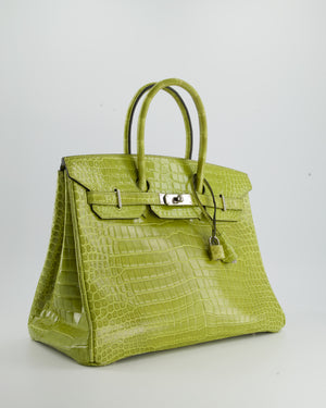 Hermes 35cm Birkin Emeraude Emerald Green Crocodile Bag Gold Ghw ($89,950)  ❤️ liked on Polyvore featuring bags, handbags…