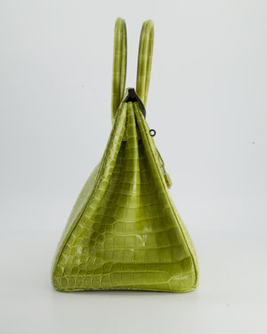 Hermès Shiny Vert Anis Porosus Crocodile Birkin 30 PHW by WP