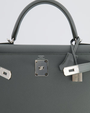 Hermes Kelly Sellier Bag 28cm Vert Amande Gray Epsom Gold Hardware