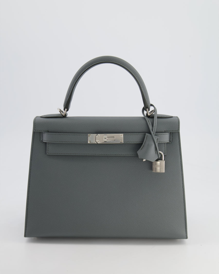 Hermes Kelly Handbag Vert Amande Epsom With Palladium Hardware 28