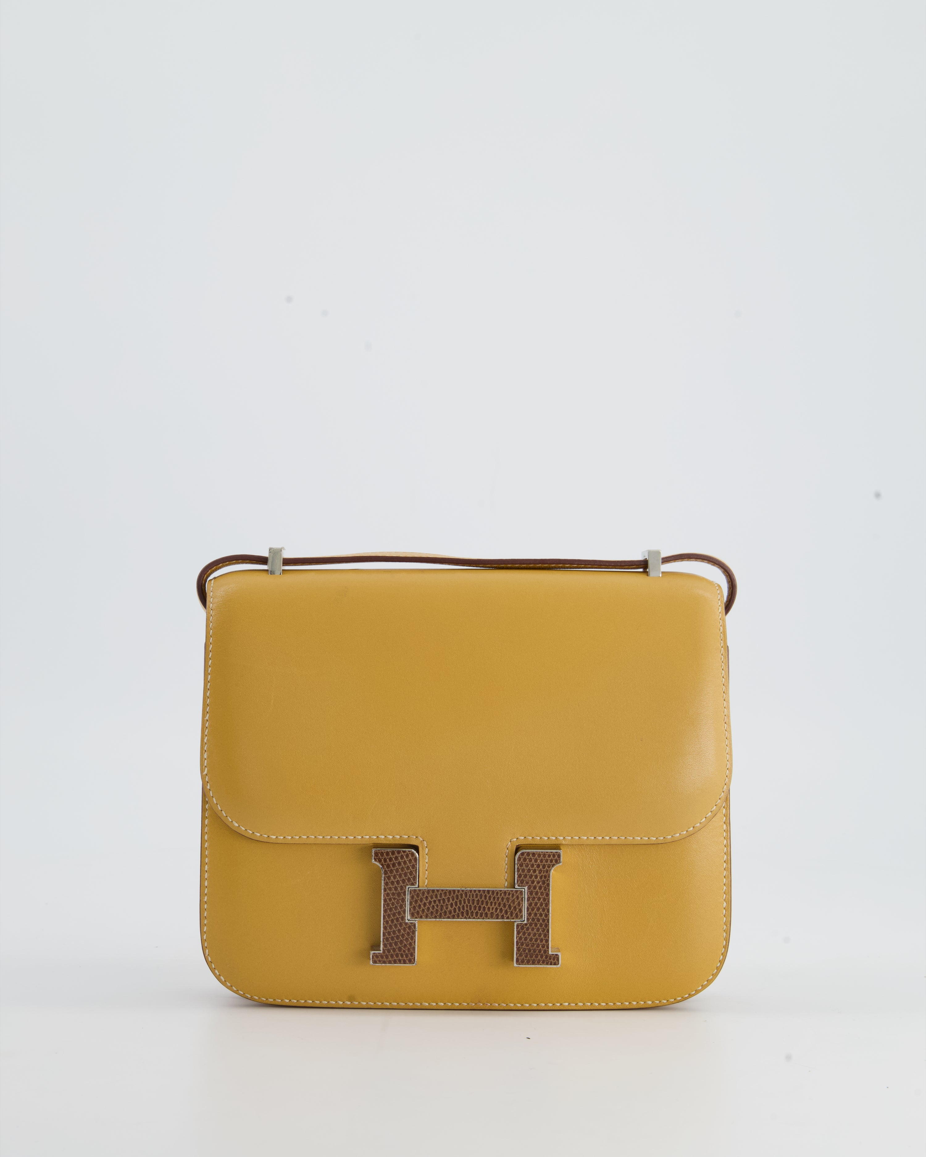 Hermes Constance Mini 18 Shoulder Bag In Lime Epsom Leather, Shw | Chairish
