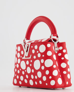 HOT* Louis Vuitton X Yayoi Kusama Red and White Mini Capucines Bag