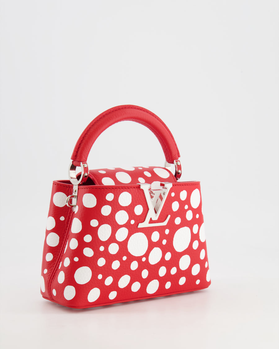 Yayoi Kusama x Louis Vuitton Red & White Dots Infinity Taurillon Capucines  BB QJB46H3SR2000